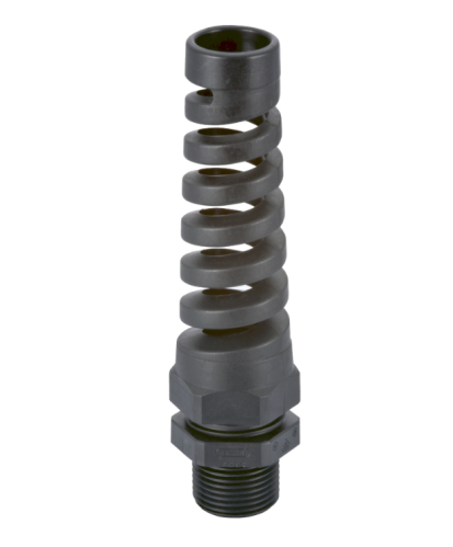 M12 Black Spiral Compression Gland 3â€“6.5mm Cable Entry